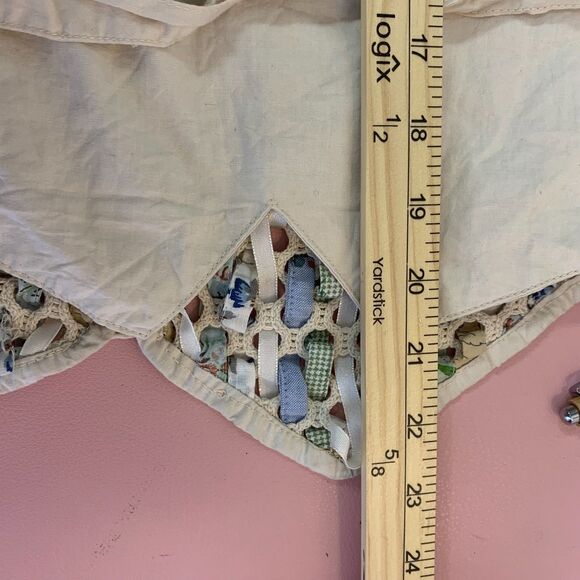 Women VTG New Identity Ribbon Vest Cottagecore Whimsy Basketweave Large - Picture 11 of 11